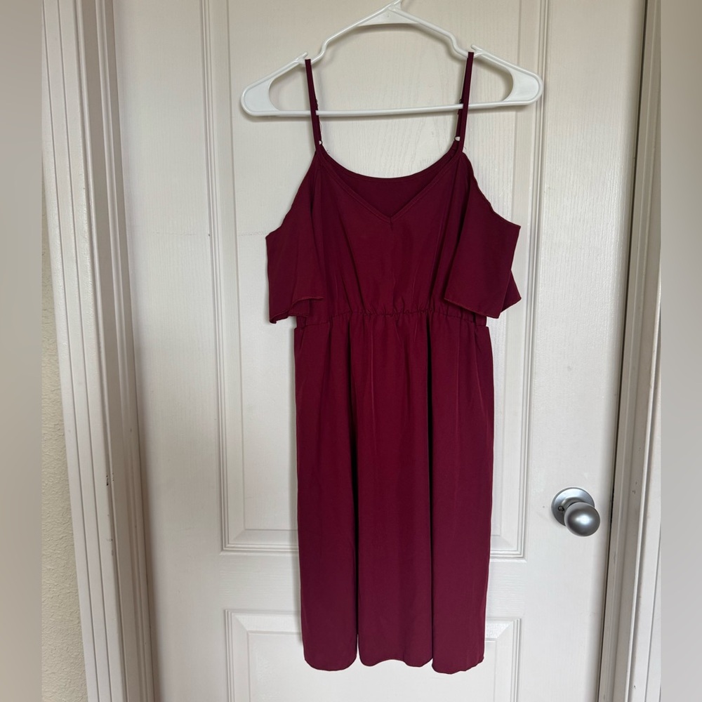 NWOT DARK Red Cold Shoulder Dress